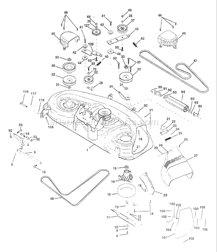 Page F Diagram and Parts List for 180 YTH  HCYTHC -954140010 -1997-01 Husqvarna Lawn Tractor