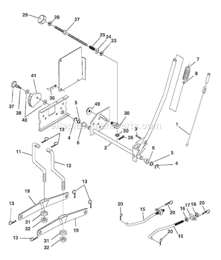 Page H Diagram and Parts List for 180 YTH  HCYTHE -1997-11 Husqvarna Lawn Tractor