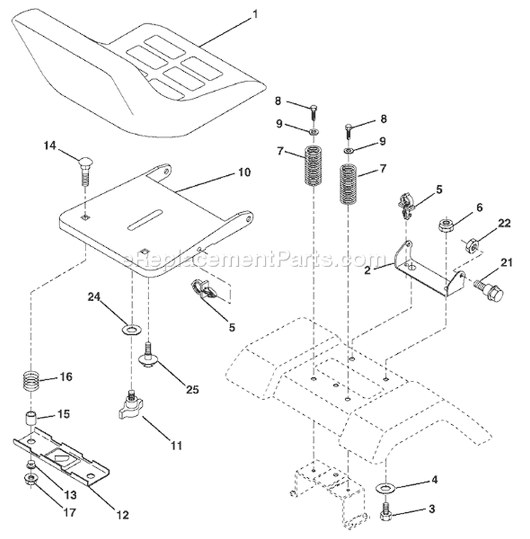 Page H Diagram and Parts List for 1842A YTH  954569790 -2003-01 Husqvarna Lawn Tractor
