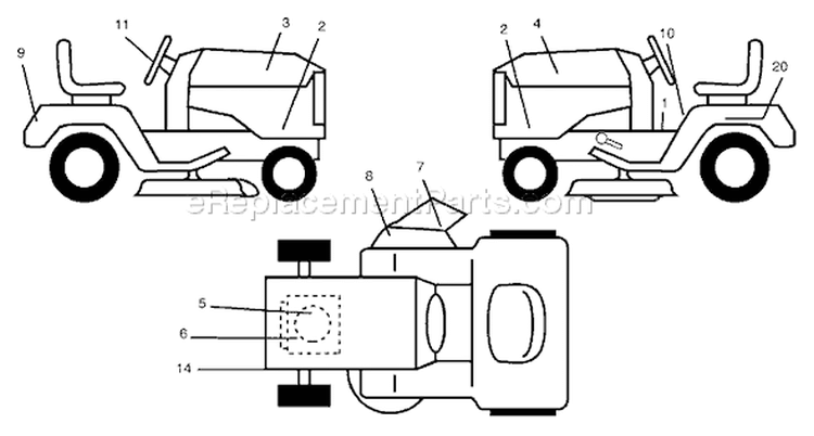 Page B Diagram and Parts List for 1842C YTH  954569790 -2003-02 Husqvarna Lawn Tractor