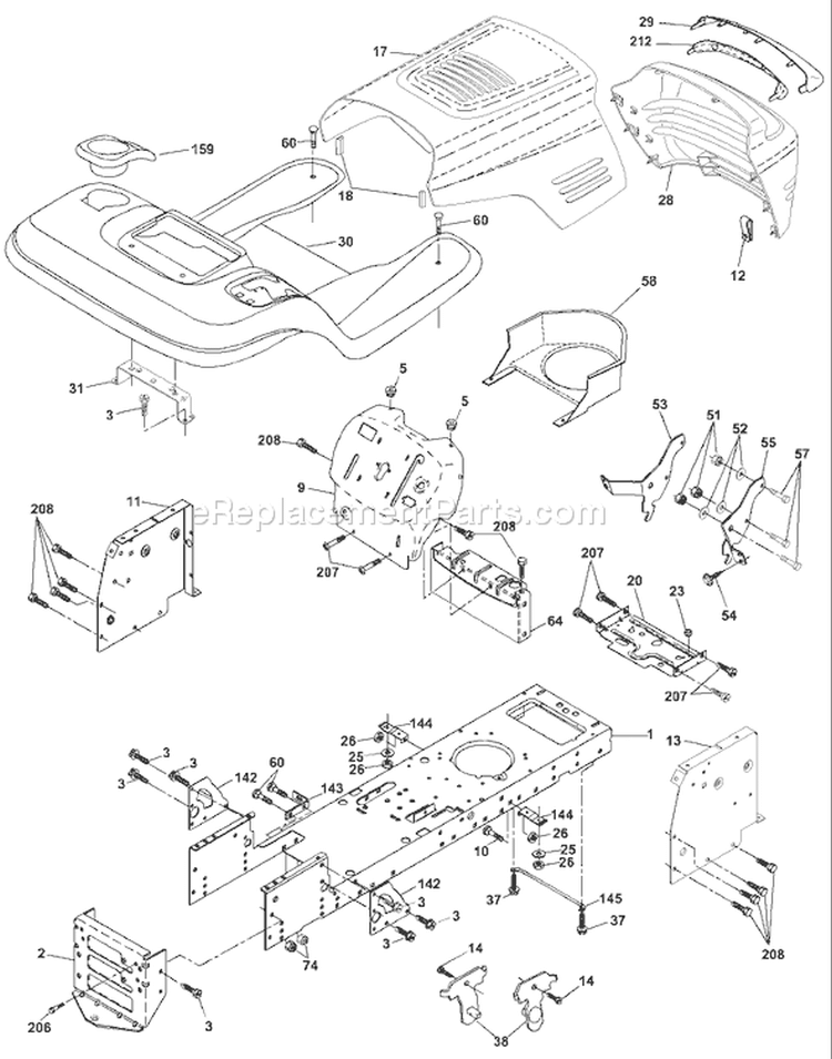 Page A Diagram and Parts List for 1848XPA YTH  954567260 -2001-02 Husqvarna Lawn Tractor
