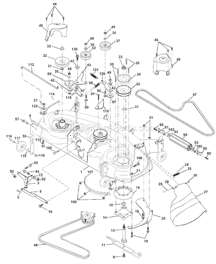 Page F Diagram and Parts List for 1848XPA YTH  954567260 -2001-02 Husqvarna Lawn Tractor