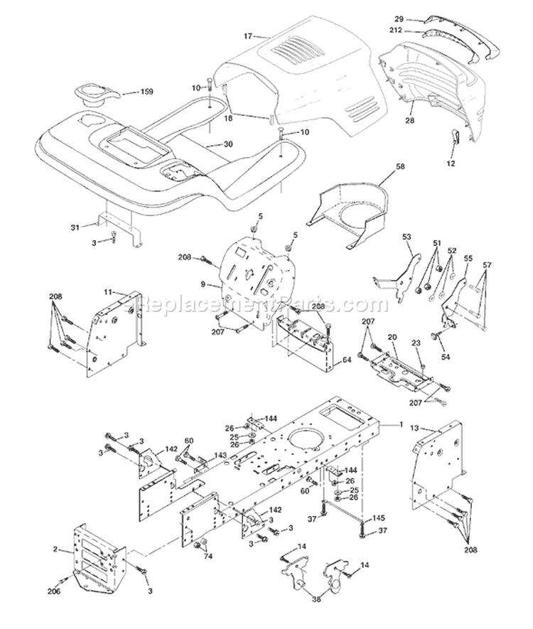 Page A Diagram and Parts List for 1848XPC YTH  954567260 -2001-10 Husqvarna Lawn Tractor