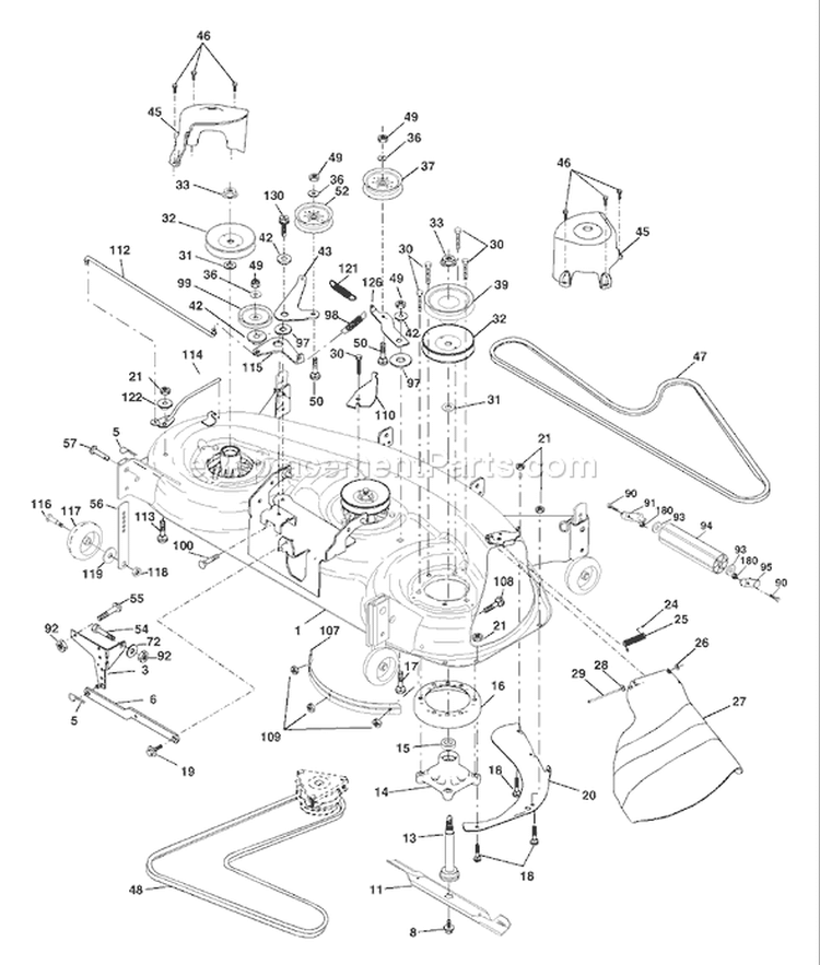 Page F Diagram and Parts List for 1848XPC YTH  954567260 -2001-10 Husqvarna Lawn Tractor