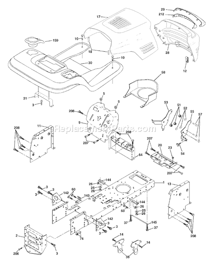 Page A Diagram and Parts List for 1848XPD YTH  954567260 -2001-12 Husqvarna Lawn Tractor