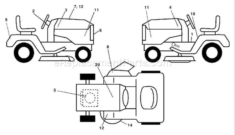Page B Diagram and Parts List for 1848XPD YTH  954567260 -2001-12 Husqvarna Lawn Tractor