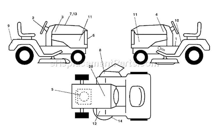Page B Diagram and Parts List for 1848XPE YTH  954567260 -2002-02 Husqvarna Lawn Tractor