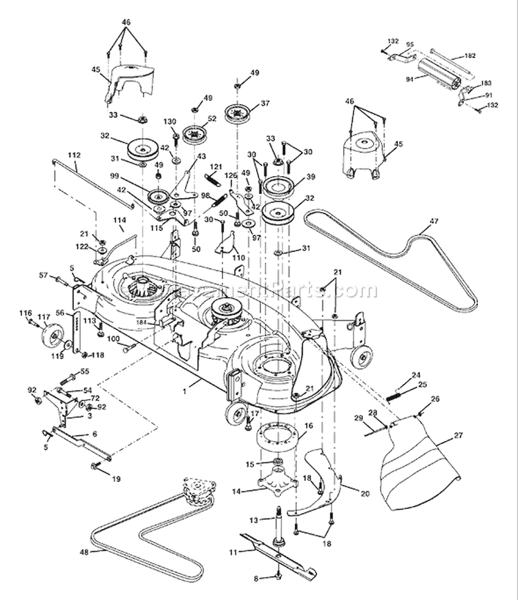 Page F Diagram and Parts List for 1848XP YTH  954568489 -2004-03 Husqvarna Lawn Tractor