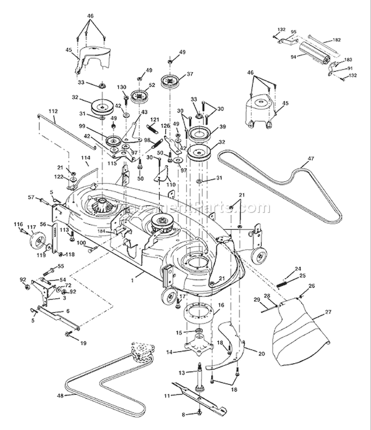 Page F Diagram and Parts List for 1848XP YTH  954568489 -2004-04 Husqvarna Lawn Tractor