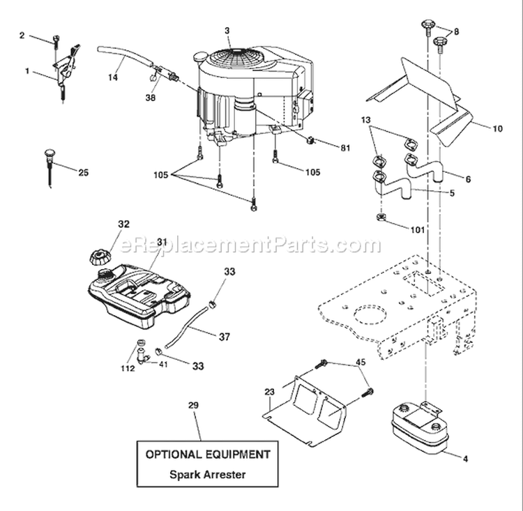 Page E Diagram and Parts List for 1848XP YTH  96013000300 -2005-10 Husqvarna Lawn Tractor