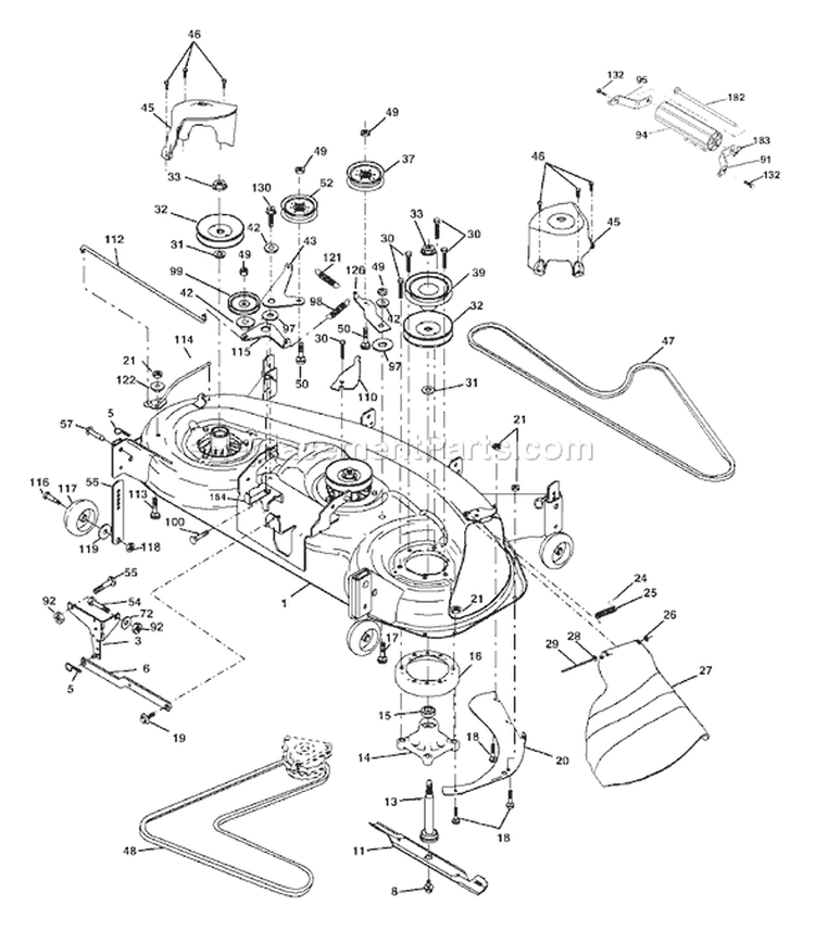 Page F Diagram and Parts List for 1848XP YTH  96013000300 -2005-10 Husqvarna Lawn Tractor