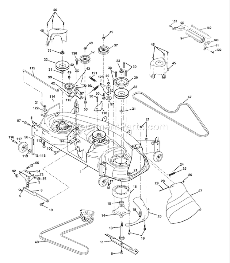 Page G Diagram and Parts List for 1848XP YTH  96013000301 -2005-03 Husqvarna Lawn Tractor