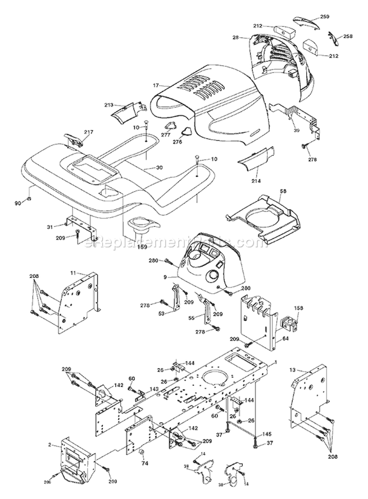 Page A Diagram and Parts List for 18542 YTH  96013000200 -2004-11 Husqvarna Lawn Tractor