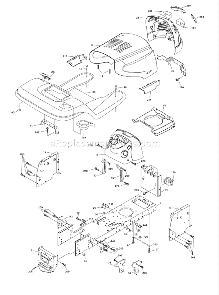 Page A Diagram and Parts List for 18542 YTH  96013000202 -2008-02 Husqvarna Lawn Tractor