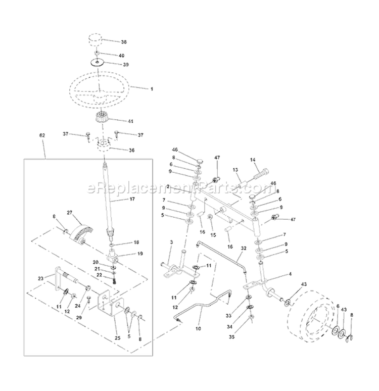 Page J Diagram and Parts List for 190 YTH  954001972A -1995-03 Husqvarna Lawn Tractor