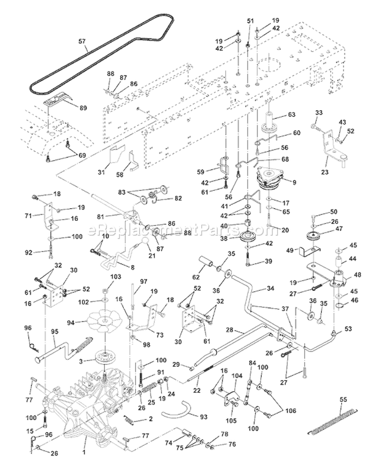 Page C Diagram and Parts List for 190 YTH  954001972A -1995-03 Husqvarna Lawn Tractor