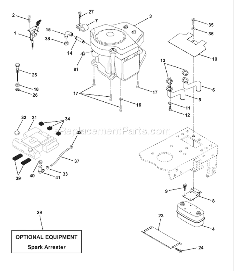 Page E Diagram and Parts List for 190 YTH  954001972A -1995-03 Husqvarna Lawn Tractor