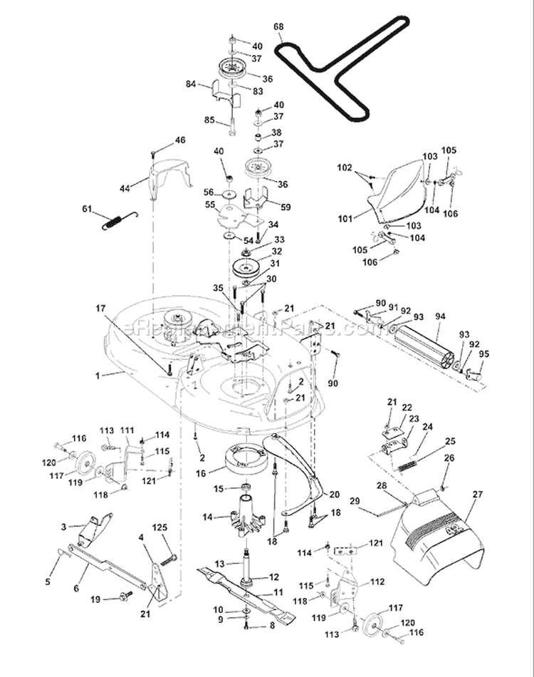 Page G Diagram and Parts List for 190 YTH  954001972A -1995-03 Husqvarna Lawn Tractor