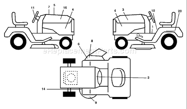 Page B Diagram and Parts List for 2042 YTH  96013000600 -2005-10 Husqvarna Lawn Tractor