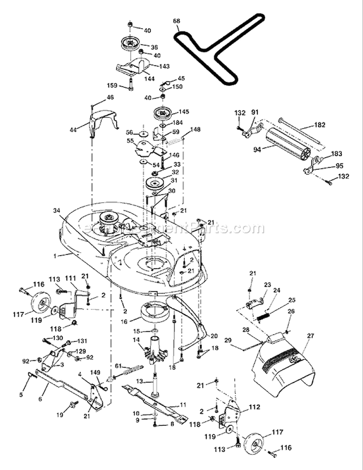Page F Diagram and Parts List for 2042 YTH  96013000600 -2005-10 Husqvarna Lawn Tractor