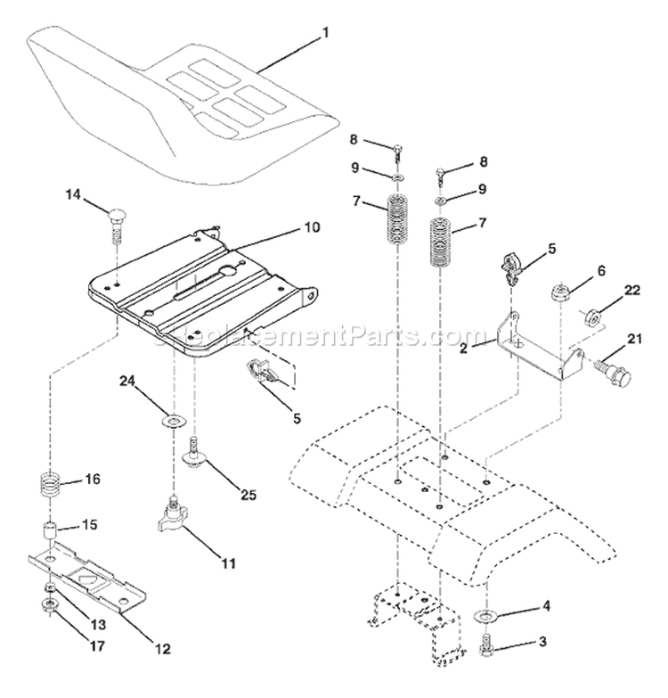 Page H Diagram and Parts List for 2042 YTH  96013000600 -2005-10 Husqvarna Lawn Tractor