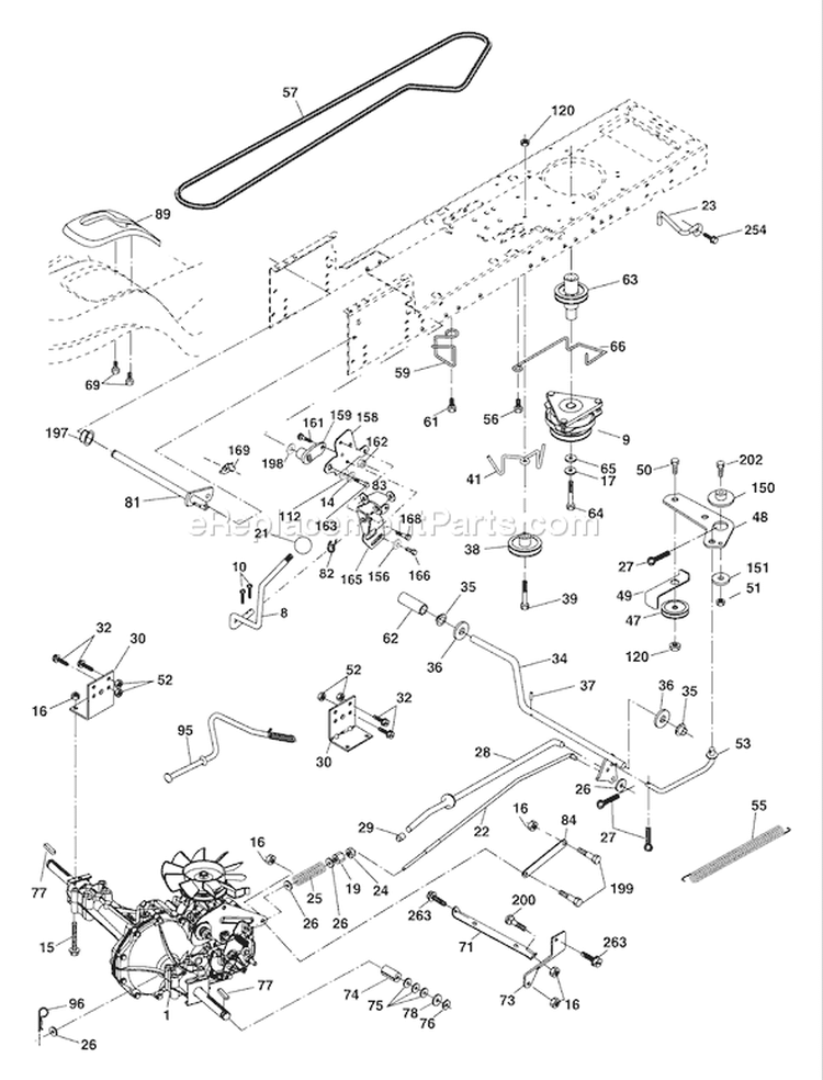 Page C Diagram and Parts List for 2042 YTH  96013000601 -2005-10 Husqvarna Lawn Tractor