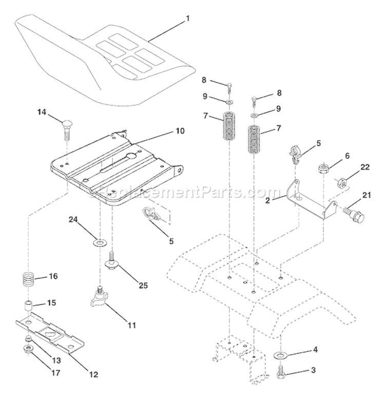 Page D Diagram and Parts List for 2042 YTH  96013000601 -2005-10 Husqvarna Lawn Tractor