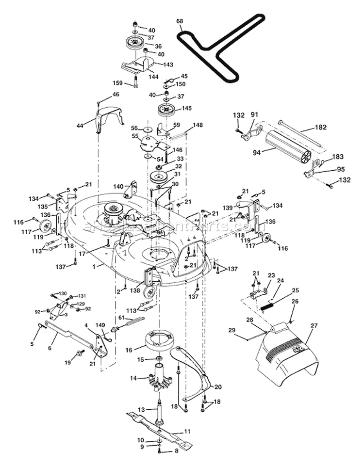Page G Diagram and Parts List for 2042 YTH  96013000601 -2005-10 Husqvarna Lawn Tractor