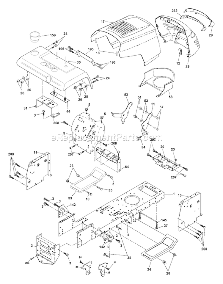 Page A Diagram and Parts List for 2046B YTH  954567079 -2001-01 Husqvarna Lawn Tractor