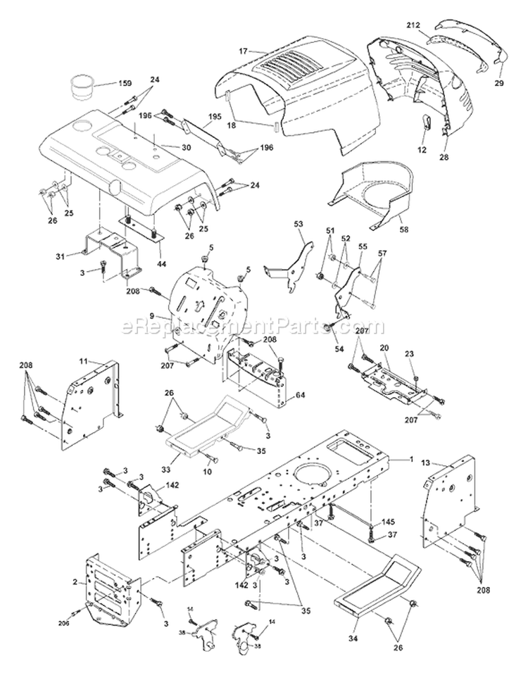 Page A Diagram and Parts List for 2048A YTH  954567086 -2001-02 Husqvarna Lawn Tractor