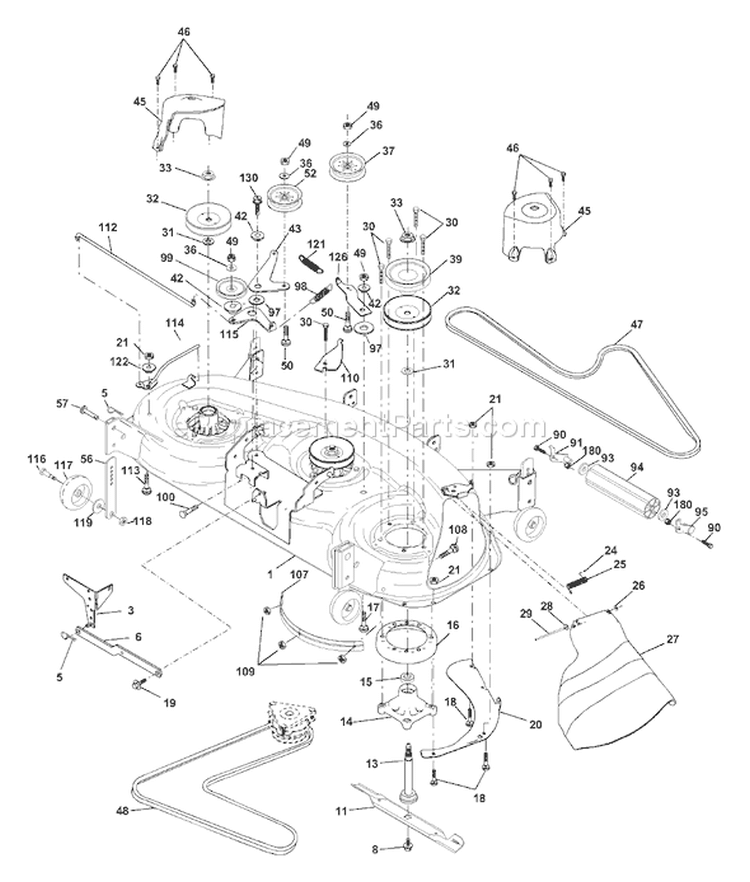 Page F Diagram and Parts List for 2048A YTH  954567086 -2001-02 Husqvarna Lawn Tractor