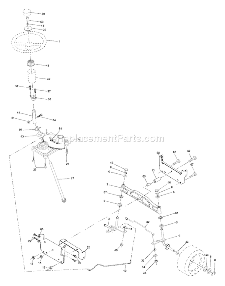 Page I Diagram and Parts List for 2048A YTH  954567086 -2001-02 Husqvarna Lawn Tractor