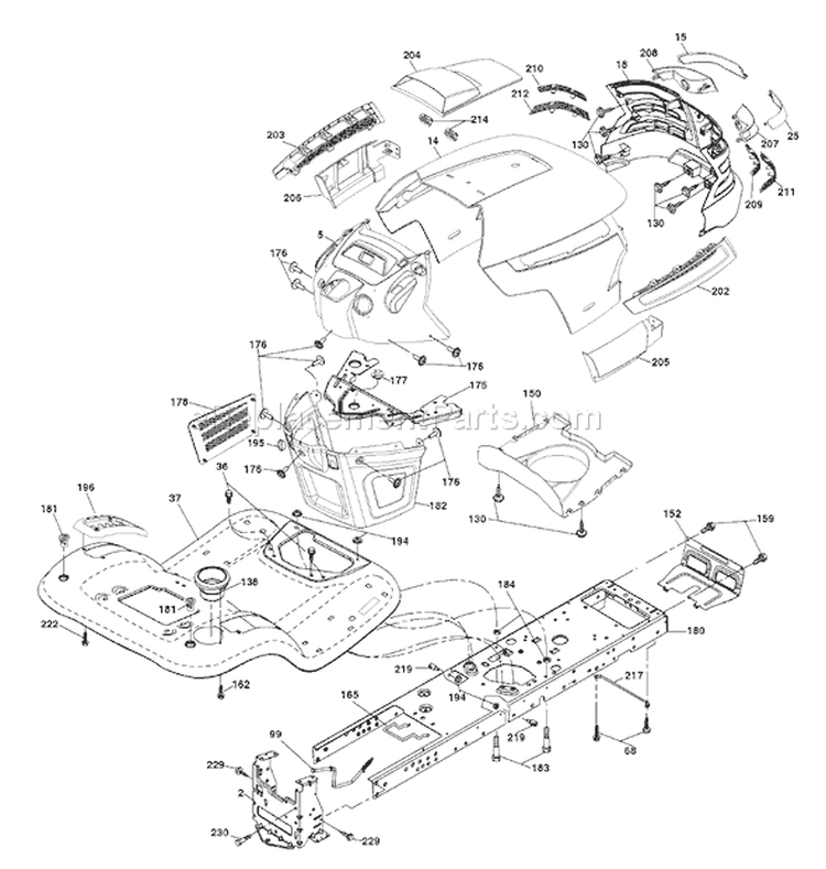 Page A Diagram and Parts List for 20B42T YTH  96043002000 -2006-01 Husqvarna Lawn Tractor