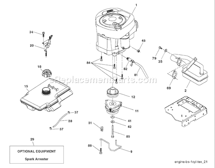 Page E Diagram and Parts List for 20B42T YTH  96043002000 -2006-01 Husqvarna Lawn Tractor