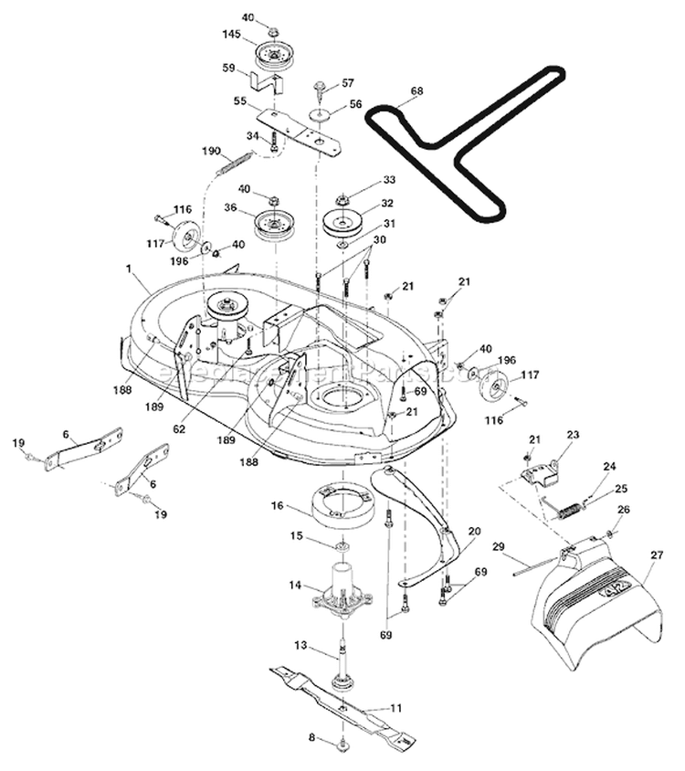 Page F Diagram and Parts List for 20B42T YTH  96043002000 -2006-01 Husqvarna Lawn Tractor