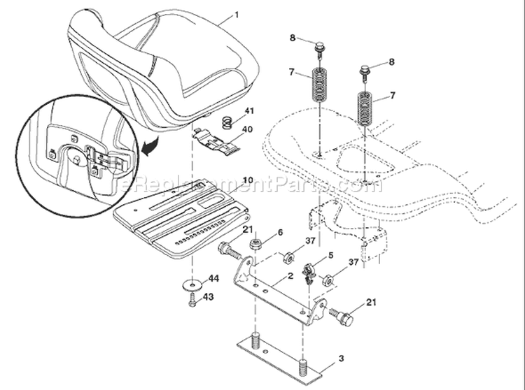 Page H Diagram and Parts List for 20B42T YTH  96043002000 -2006-01 Husqvarna Lawn Tractor