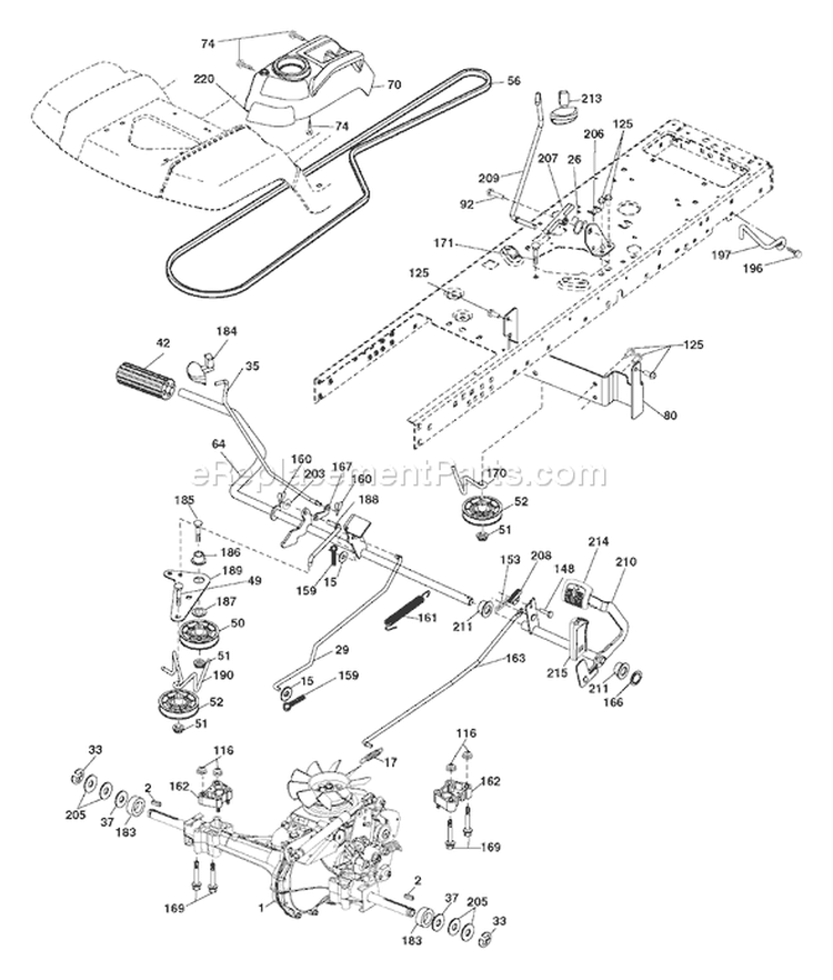 Page C Diagram and Parts List for 20F42T YTH  96043000500 -2006-05 Husqvarna Lawn Tractor