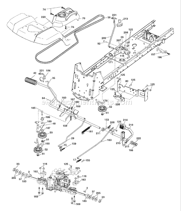 Page C Diagram and Parts List for 20F42T YTH  96043000501 -2006-05 Husqvarna Lawn Tractor