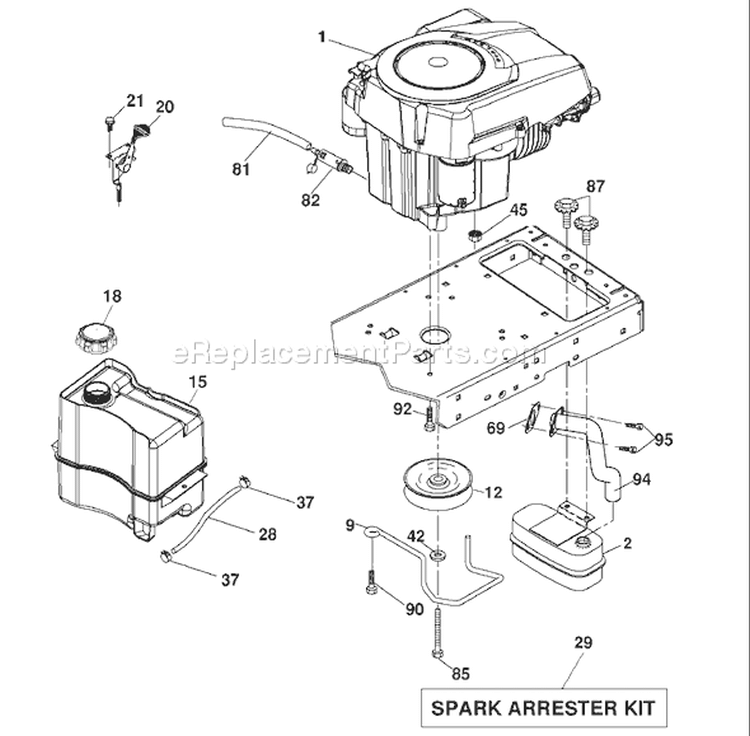 Page E Diagram and Parts List for 20K46 YTH  96043003300 -2006-11 Husqvarna Lawn Tractor