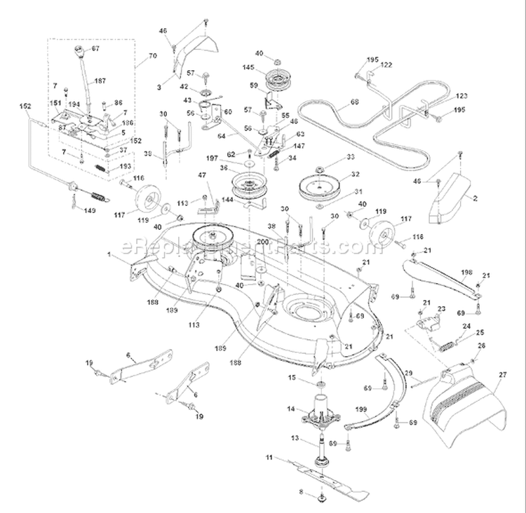 Page F Diagram and Parts List for 20K46 YTH  96043003300 -2006-11 Husqvarna Lawn Tractor
