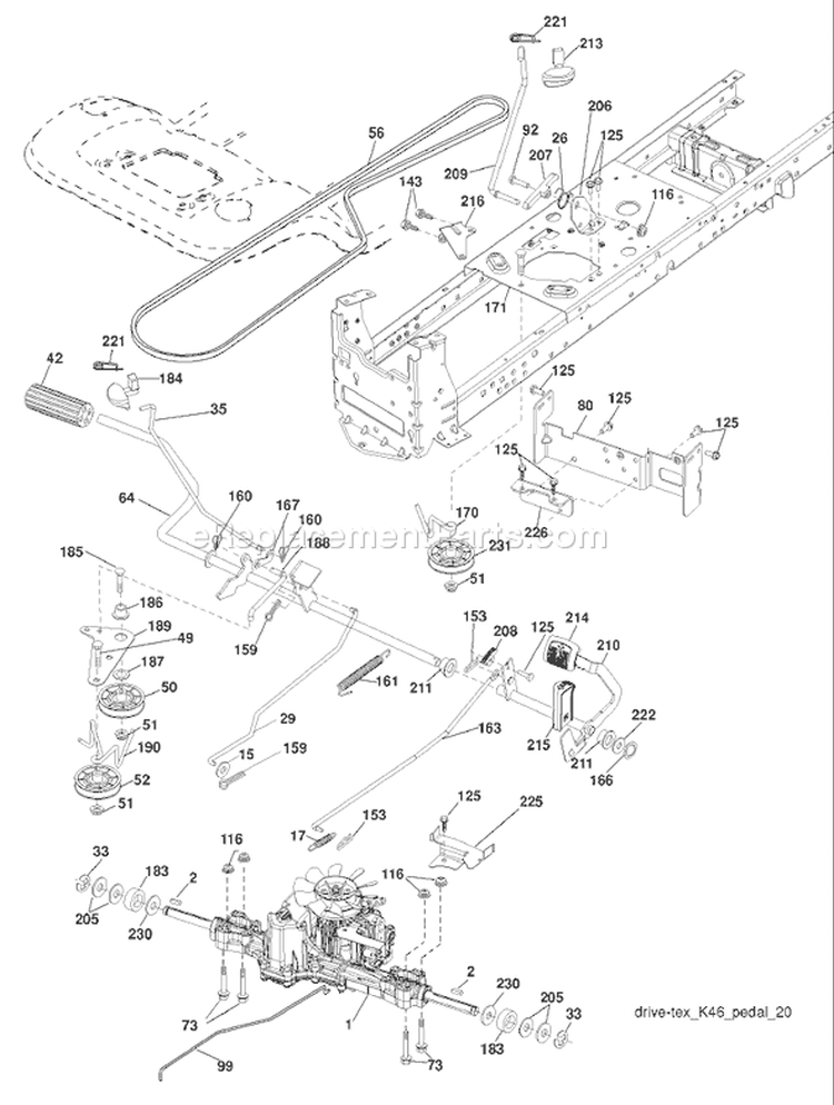 Page C Diagram and Parts List for 20K46 YTH  96043003301 -2008-01 Husqvarna Lawn Tractor