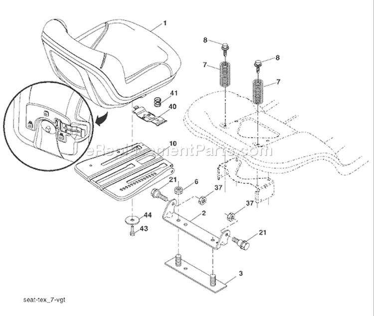 Page H Diagram and Parts List for 20K46 YTH  96043003301 -2008-01 Husqvarna Lawn Tractor