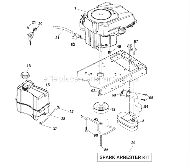 Page E Diagram and Parts List for 20K46 YTH  96045000400 -2006-11 Husqvarna Lawn Tractor