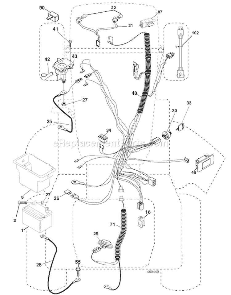 Page D Diagram and Parts List for 20K46 YTH  96045000401 -2007-07 Husqvarna Lawn Tractor