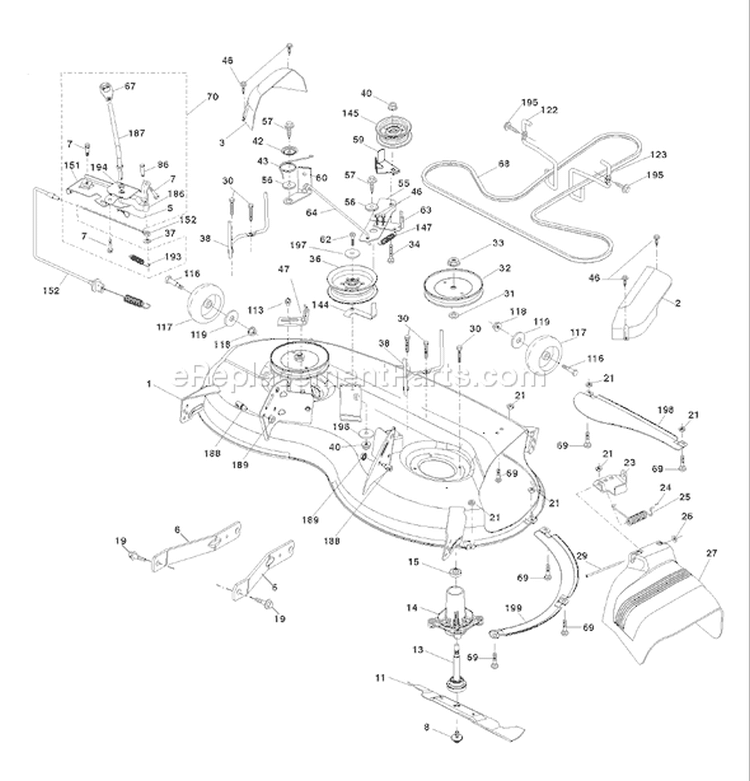 Page F Diagram and Parts List for 20K46 YTH  96045000401 -2007-07 Husqvarna Lawn Tractor