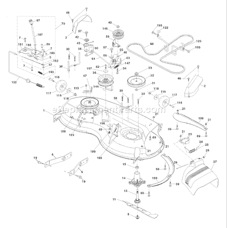 Page F Diagram and Parts List for 20K46 YTH  96045000402 -2007-07 Husqvarna Lawn Tractor