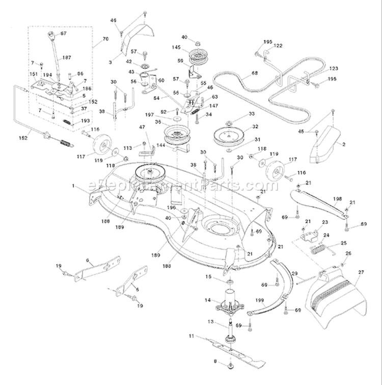 Page F Diagram and Parts List for 20K46 YTH  96045000403 -2007-10 Husqvarna Lawn Tractor