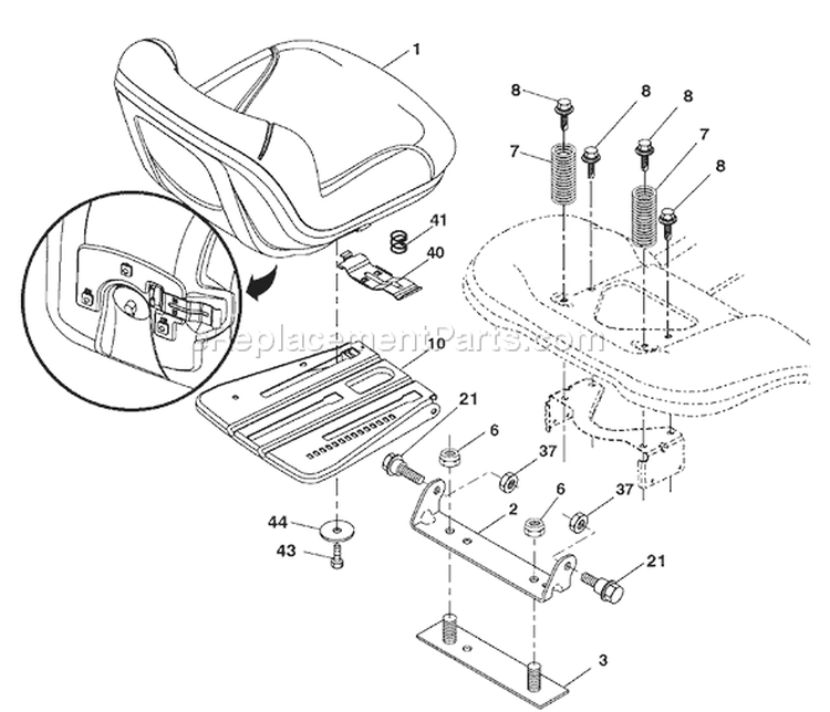 Page H Diagram and Parts List for 20K46 YTH  96045000403 -2007-10 Husqvarna Lawn Tractor