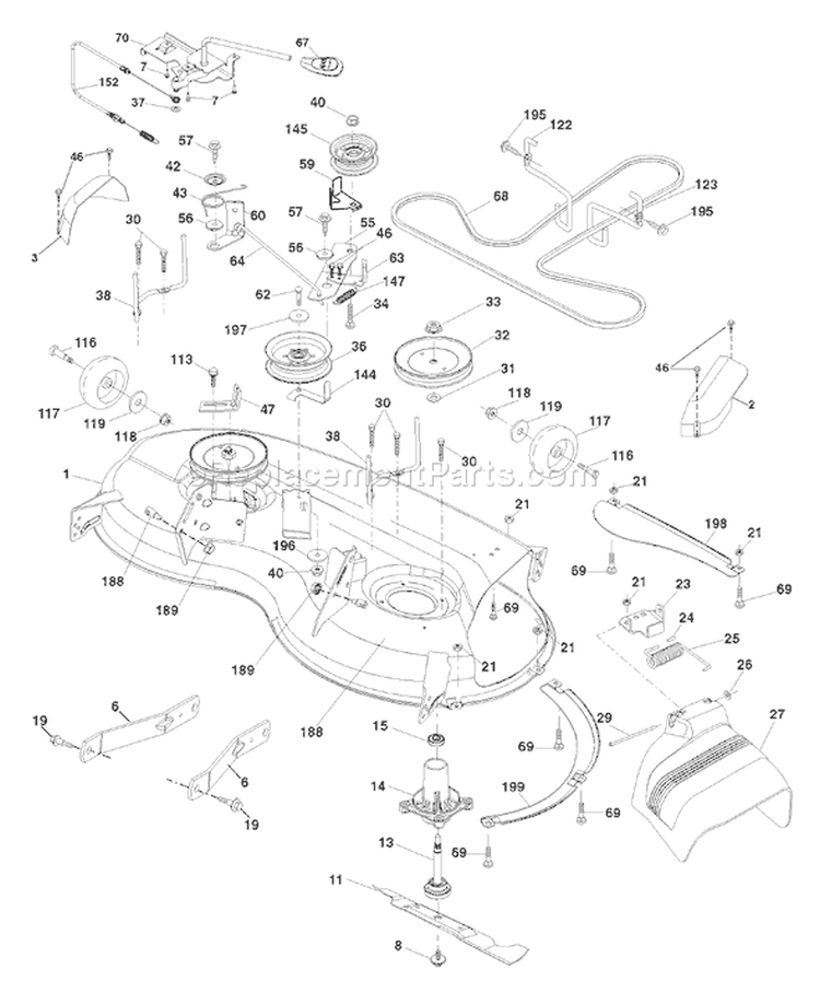 Page F Diagram and Parts List for 20K46 YTH  96045000404 -2007-10 Husqvarna Lawn Tractor