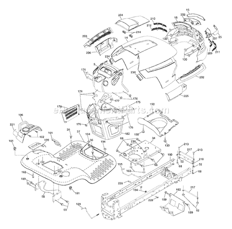 Page A Diagram and Parts List for 2146XP YTH  96043002900 -2006-12 Husqvarna Lawn Tractor